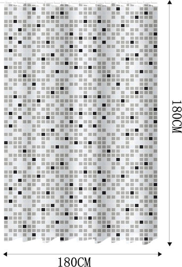 Tpster Bathroom Shower Curtain 180x180cm Beige