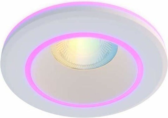 Calex Smart Halo Led Spot 10cm Rgb Warm Light 6.5w 340 Lm Ip20 Class G White