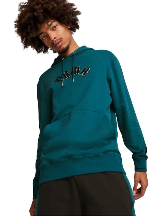 PUMA Classics Φούτερ με Κουκούλα Cold Green