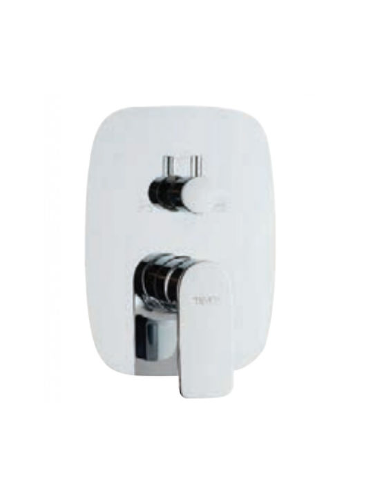 Tema 020-TEEM-0164 Built-in Faucet Mixer for Shower 3 Exits Silver