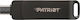 Patriot Rage R550 128GB USB 3.2 Stick with connection USB-C & USB-A Black