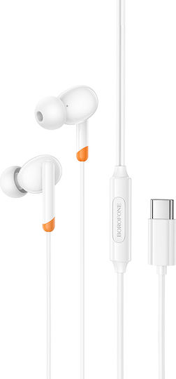 Borofone In-Ear Freisprecheinrichtung Kopfhörer mit Stecker USB-C Weiß