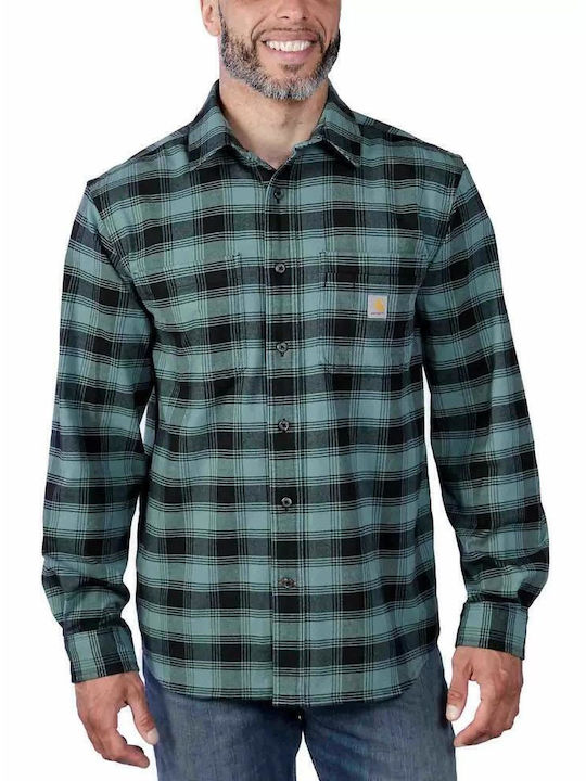 Carhartt Long-sleeved Flannel Shirt in Wide Lin...