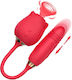 Rose Διπλός Δονητής Κόκκινοςsilicone Clitoral Stimulator Vibrating Tongue Κλασικός Δονητής