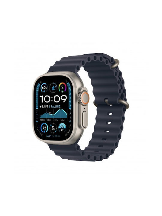 Smartwatch Strap Thd Oceanic Loop Apple Watch Ultra2 49 Mm Apple Watch 46 Mm Series 10 Universal Size Navy Blue Gray Buckle