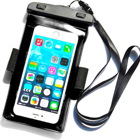 Husă Telefon Impermeabilă cu Bandă pentru Braț Pvc Negru