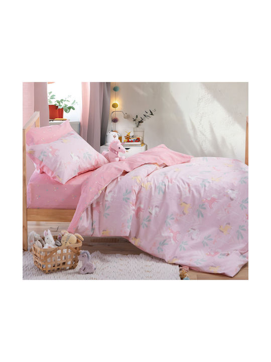 Nef-Nef Homeware Unicorn Forever Set Kids Duvet Cover Single with Pillowcase Cotton Unicorn Forever 160x240cm