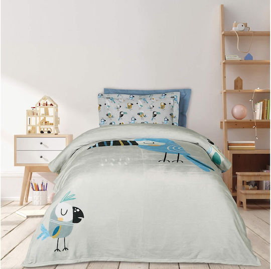 Das Home Decke Vlies 4914 Blue, Grey, Mint 160x220cm