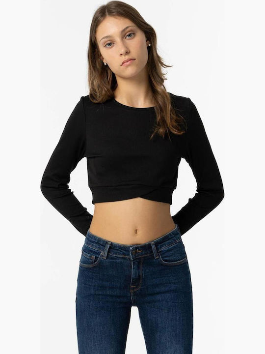 Παιδικό Crop Top Μακρυμάνικο Black