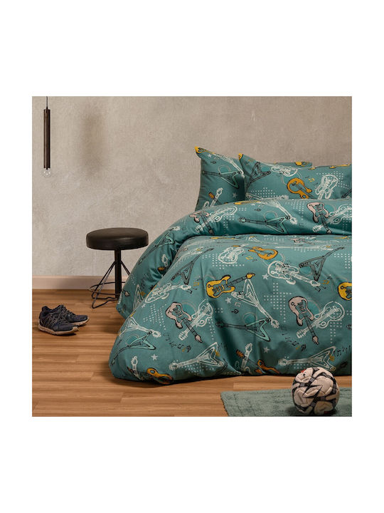 Melinen Set Cearceafuri Pentru Copii Single Petrol 170x260cm