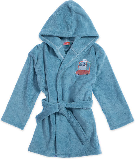 Nef-Nef Homeware Βρεφικό Μπουρνούζι με Κουκούλα Traffic Cameo Blue