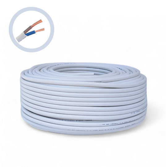 Cablu electric alb premium 2x2.5mm Myym Cca H05vv-f Tensiune 300/500v Cobi Smart
