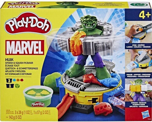 Hasbro Play-Doh Plasticine - Marvel Hulk Smash And Squish Game for 4+ Years