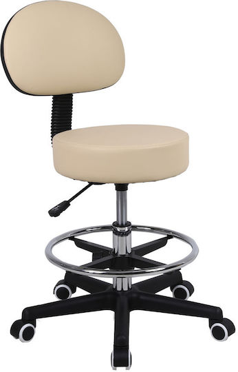 Mobiak Ιατρικό Σκαμπό mit Rückenlehne Beige 09-01-0147-μπ-ορ-KENO