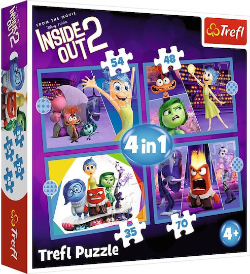 Puzzle Trefl 4în1 Disney Inside Out 2 O lume plină de emoții