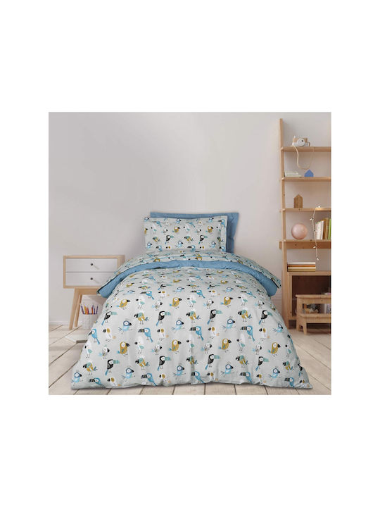 Das Home Set Kids Duvet Cover Single Blue Grey Mint Blue