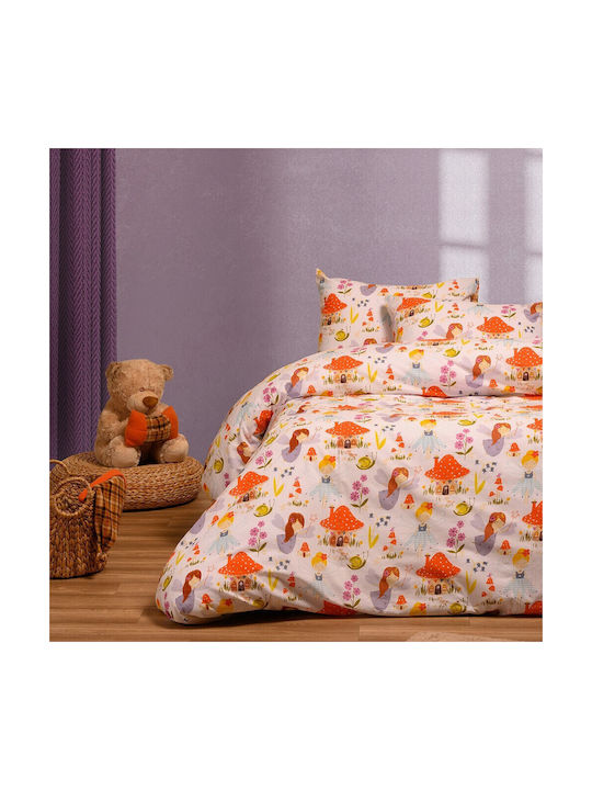 Melinen Sheet Set Single Cotton Magic Peach 120x200cm 2pcs