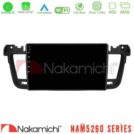 Nakamichi Ηχοσύστημα Αυτοκινήτου για Peugeot 508 2010-2018 (Bluetooth/USB/AUX/WiFi/GPS/Apple-Carplay/Android-Auto) με Οθόνη Αφής 9"