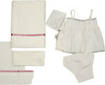 Set of Christening Oilcloths for Girls in Dusty Pink