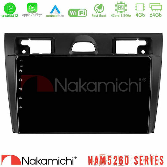 Nakamichi Car Audio System for Ford Fiesta / Fusion 2022-2023 (Bluetooth/USB/AUX/WiFi/GPS/Apple-Carplay/Android-Auto) with Touch Screen 9"