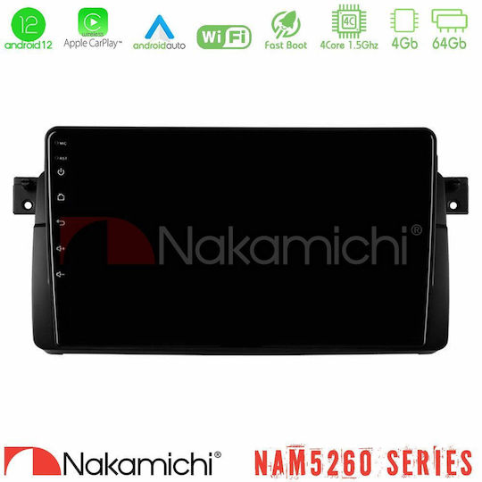 Nakamichi Ηχοσύστημα Αυτοκινήτου για BMW E46 2022-2023 (Bluetooth/USB/AUX/WiFi/GPS/Apple-Carplay/Android-Auto) με Οθόνη Αφής 9"