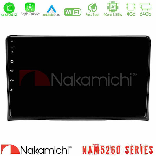 Nakamichi Nam5260 Serie 4core Android12 4+64GB VW Transporter 2003-2015 Navigations-Multimedia-Tablet 9" Carplay & Android Auto