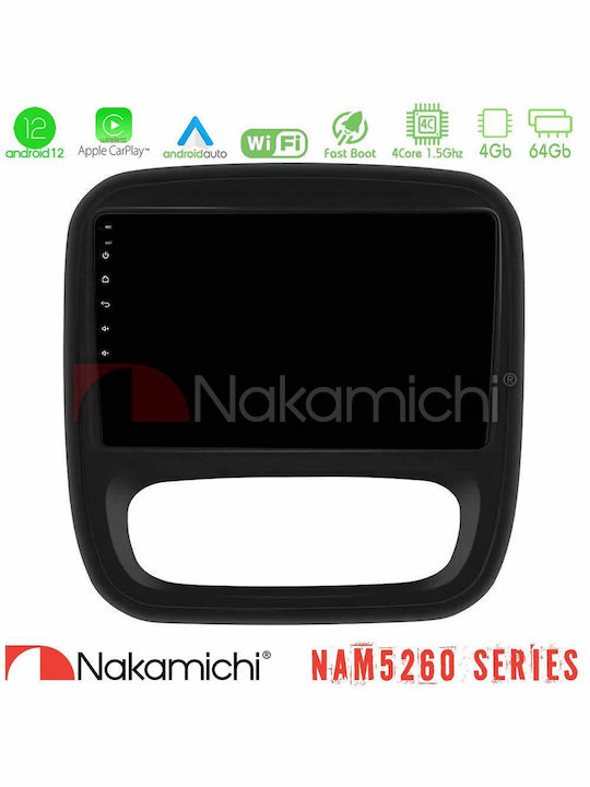 Nakamichi Nam5260 Serie 4core Android12 4+64GB Renault Nissan Opel Fiat Navigations-Multimedia-Tablet 9" Carplay & Android Auto