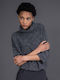 Women's Sweater with 3/4 Sleeve Gray