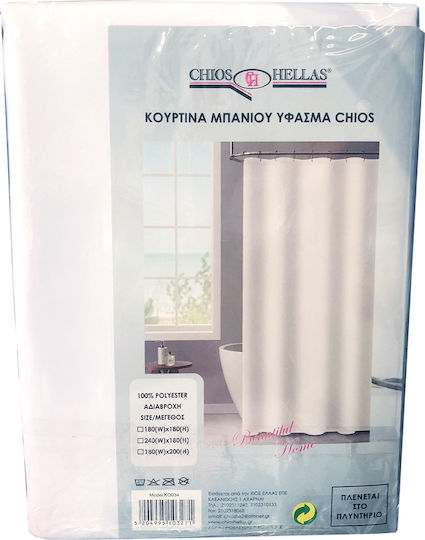Chios Hellas Duschvorhang Stoff 180x180cm White