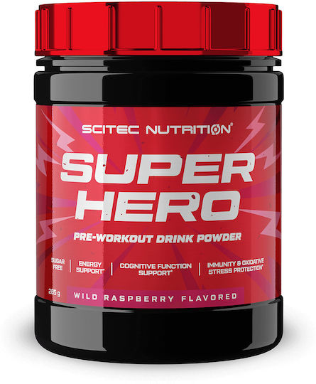 Scitec Nutrition Super Hero Supplement Pre Workout 285gr Wild Raspberry