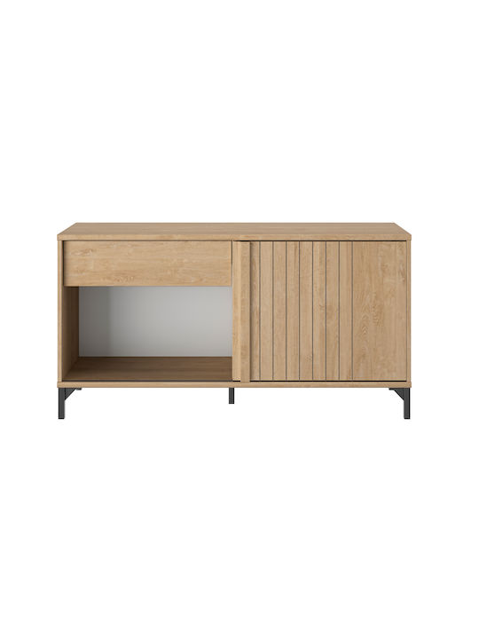 Faro Office Storage MDF Cabinet Oak L135xW40xH70cm