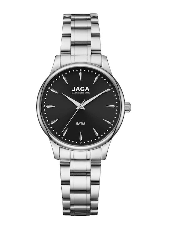 Jaga Men's Watch 34mm Battery with Silver Metal Bracelet