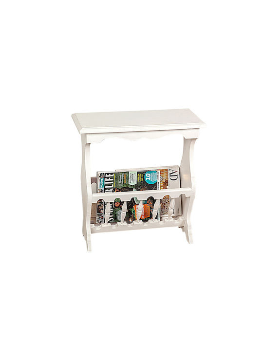 Romimex PU Magazine Rack White 50x25x52cm