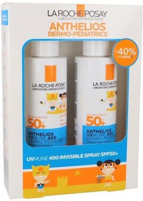 La Roche Posay Anthelios Dermo Pediatrics Αδιάβροχο Παιδικό Αντηλιακό Spray για Πρόσωπο & Σώμα SPF50 200ml & 200 ml