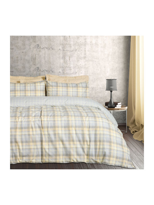Das Home Bettbezug-Set Baumwolle Einzelbett mit Kissenbezug 160x240 9639 Grey, Taupe