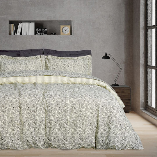 Das Home Duvet Cover Set Cotton Queen with 2 Pillowcases 220x240 3004 Black, White