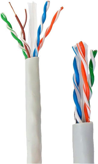 ATC U/UTP Cat.6 (Gigabit) Καλώδιο Δικτύου Ethernet χωρίς ακροδέκτες 305m Λευκό