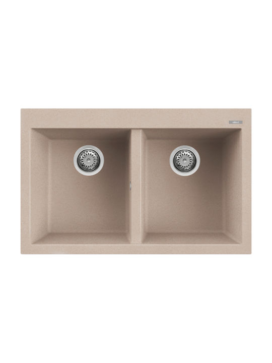 Elleci Quadra 350 Granitek Drop-In Chiuvetă din Granit Sintetic L79xW50cm