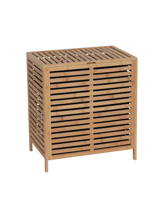 Eurocasa Καλάθι Απλύτων Bamboo με Καπάκι 60x53.5x37.5cm Καφέ