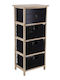Eurocasa Έπιπλο Floor Bathroom Shelf Wooden 27.5x37.5x86cm Black