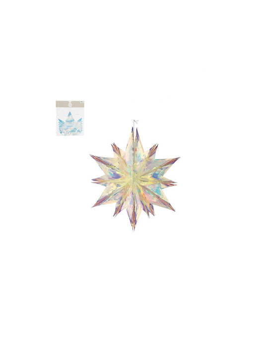 Iridescent Cream Opening Star 40x38x20cm