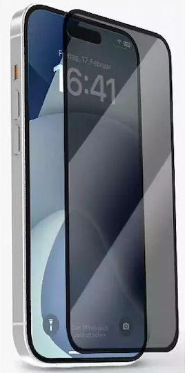Privacy Full Face Tempered Glass Μαύρο (iPhone 16 Plus)