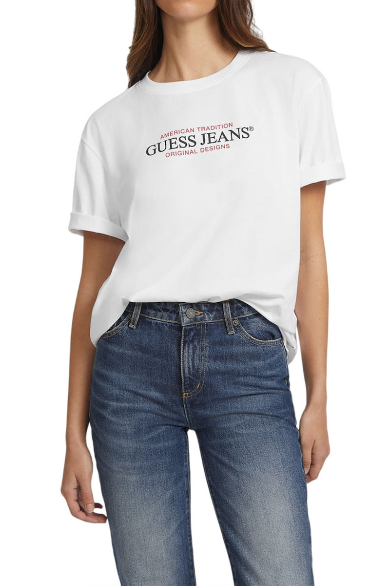 Guess Γυναικείο Oversized T-shirt Άσπρο W4YI08K8HM0-G011