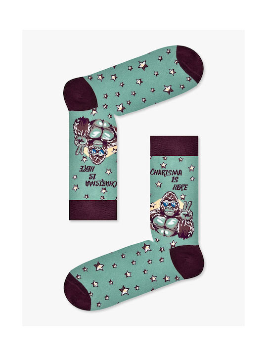 Nodo Cotton Sock Ape Design Green