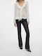 Damenjeans Schlaghose Mittelhohe Taille Black