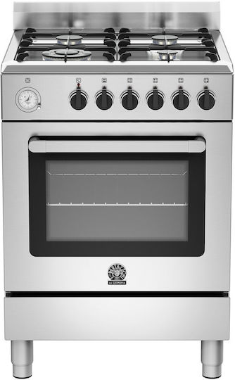 La Germania PRM66 40E X T GN Cooker 56lt with Natural Gas Hobs W60cm. Inox