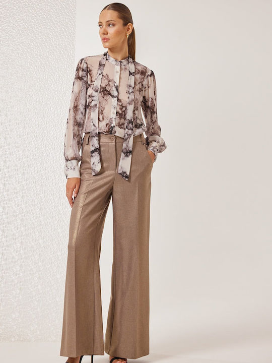 Calista Femei Talie înaltă Din material textil Pantaloni Gold
