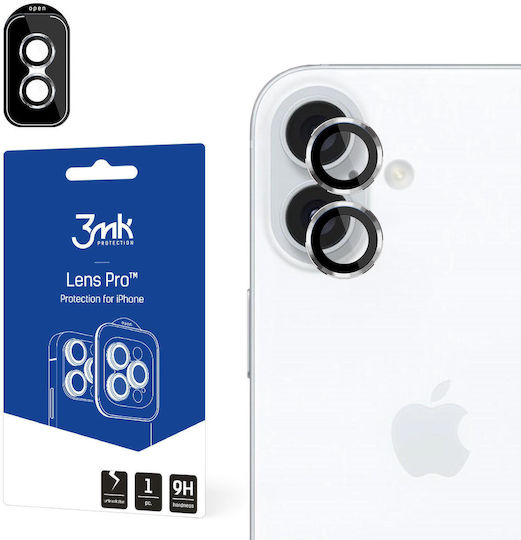 3MK Iphone Camera Protection Tempered Glass Silver for the Apple iPhone 16, iPhone 16 Plus