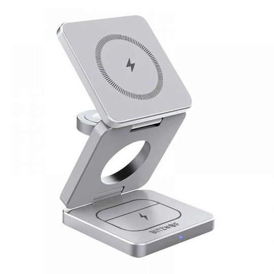 BlitzWolf Зарядно Устройство Magsafe 15W Power Delivery Сребристо (BW-IW30)