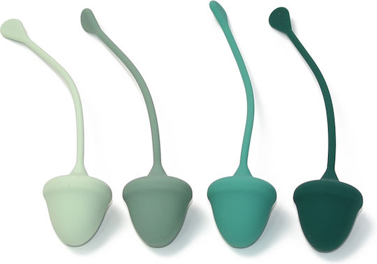 Set aus Silikon Vaginalkugeln Sexopolis Wellness Kegeltrainer Kirsch Premium Silikon Kegel Kugeln Set Grün